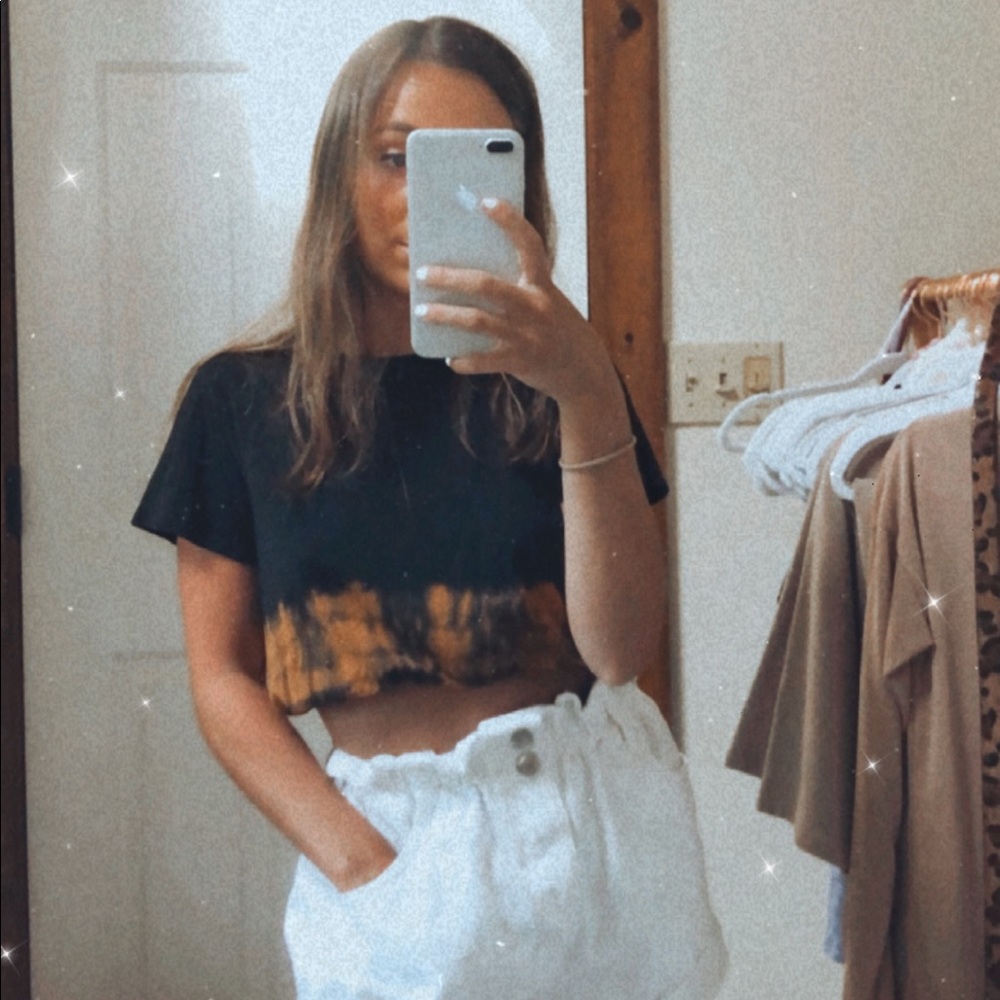 Flames Cropped Tee Shirt